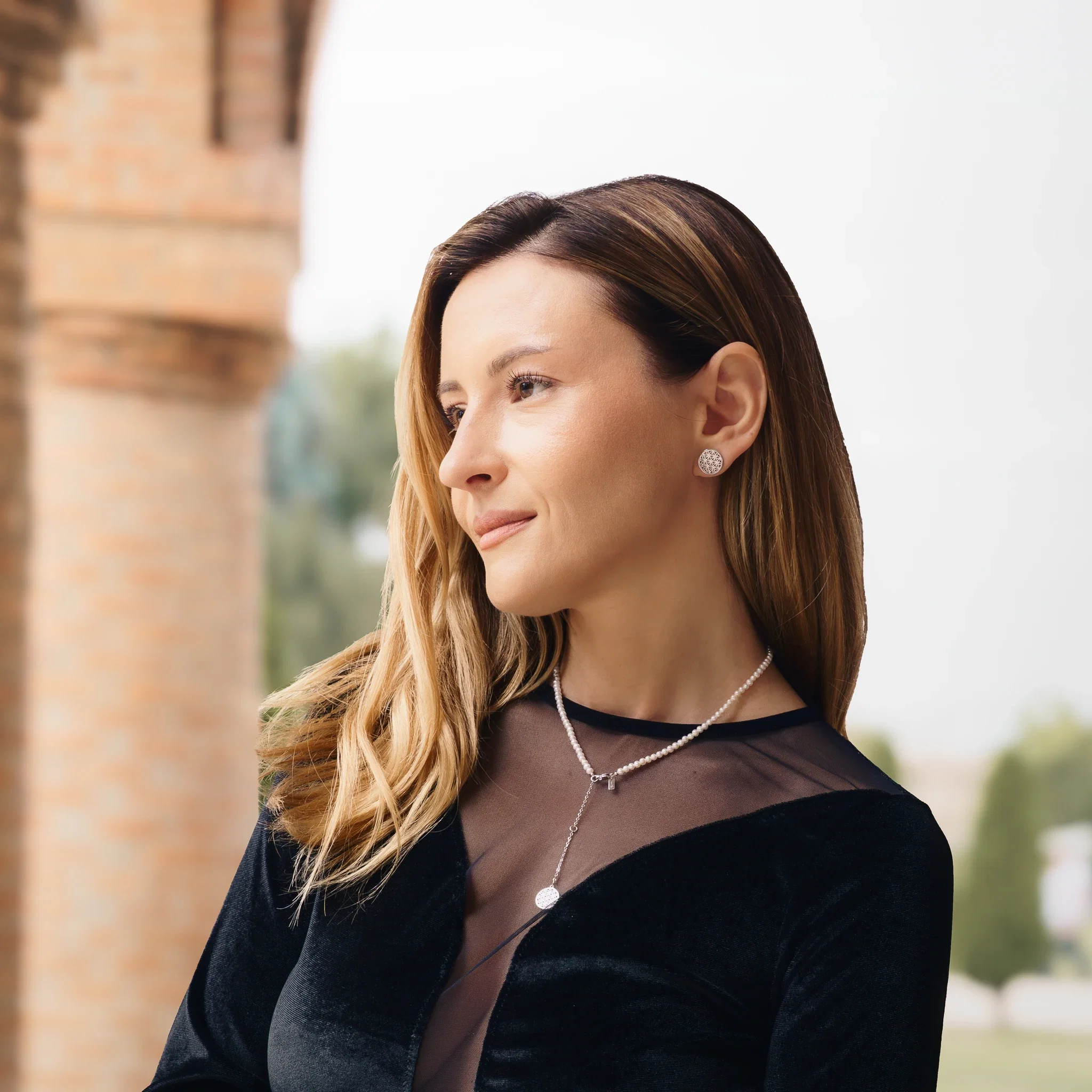 Set Colier și Brățară Argint cu perle naturale de cultură mici Structură Argintiu [3]