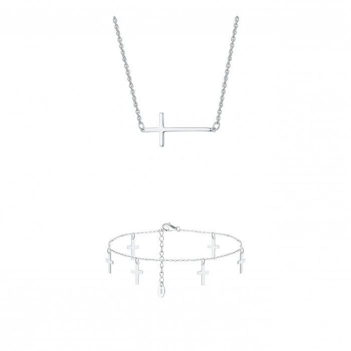 Set Colier și Brățară de Picior din Argint Sterling Silver Cross [1]