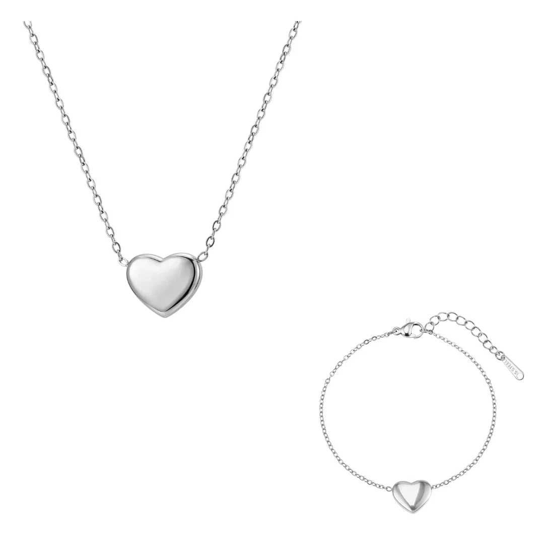 Set Colier și Brățară Statement Heartbeat Argintiu [1]