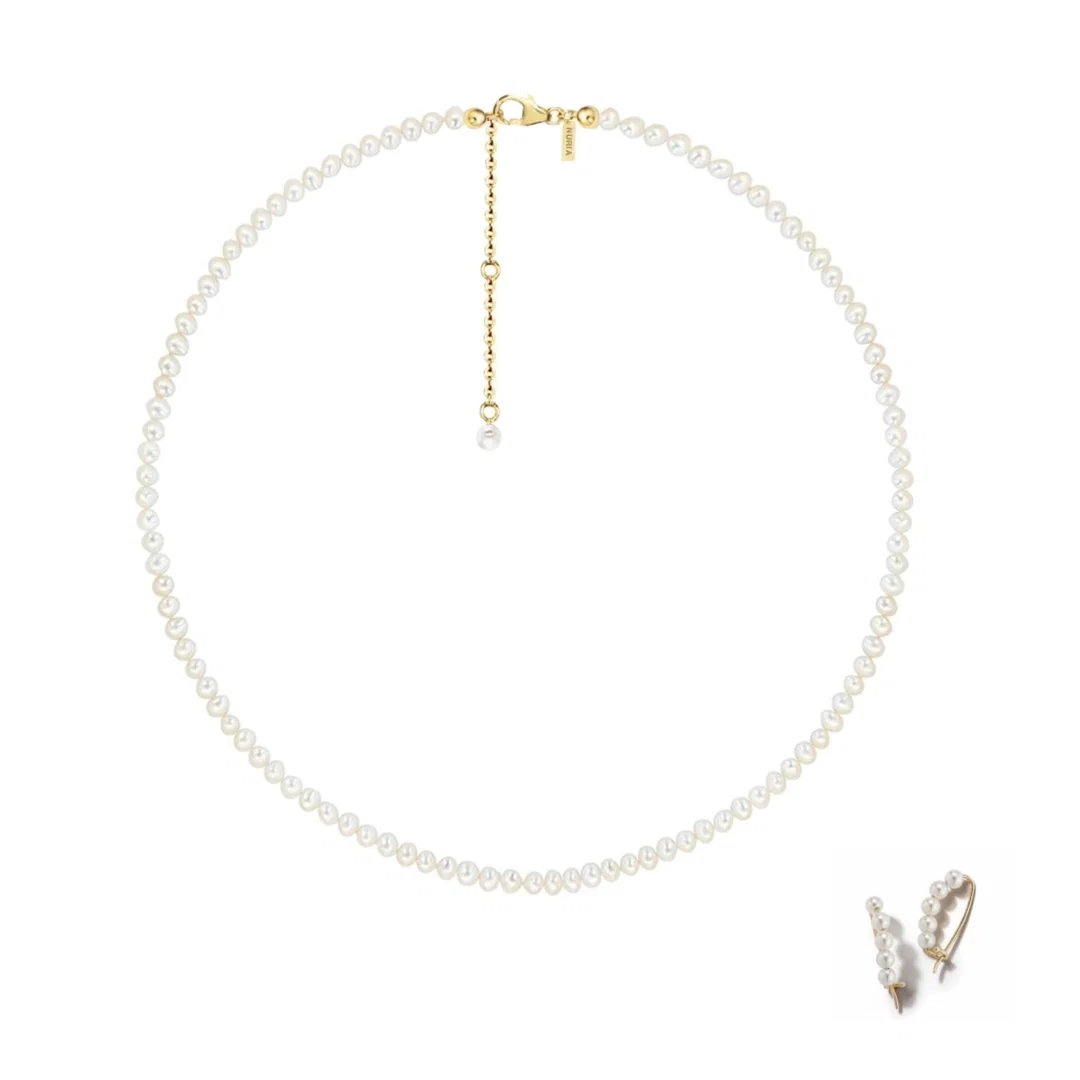 Set Colier și Cercei Argint cu Perle Naturale de Cultură Small String Perola [1]