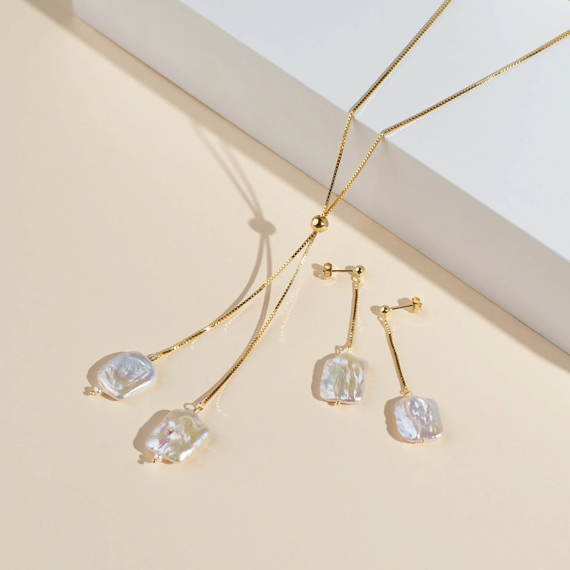 Set Colier și Cercei din Argint Pearl Baroque Waterfalls [2]
