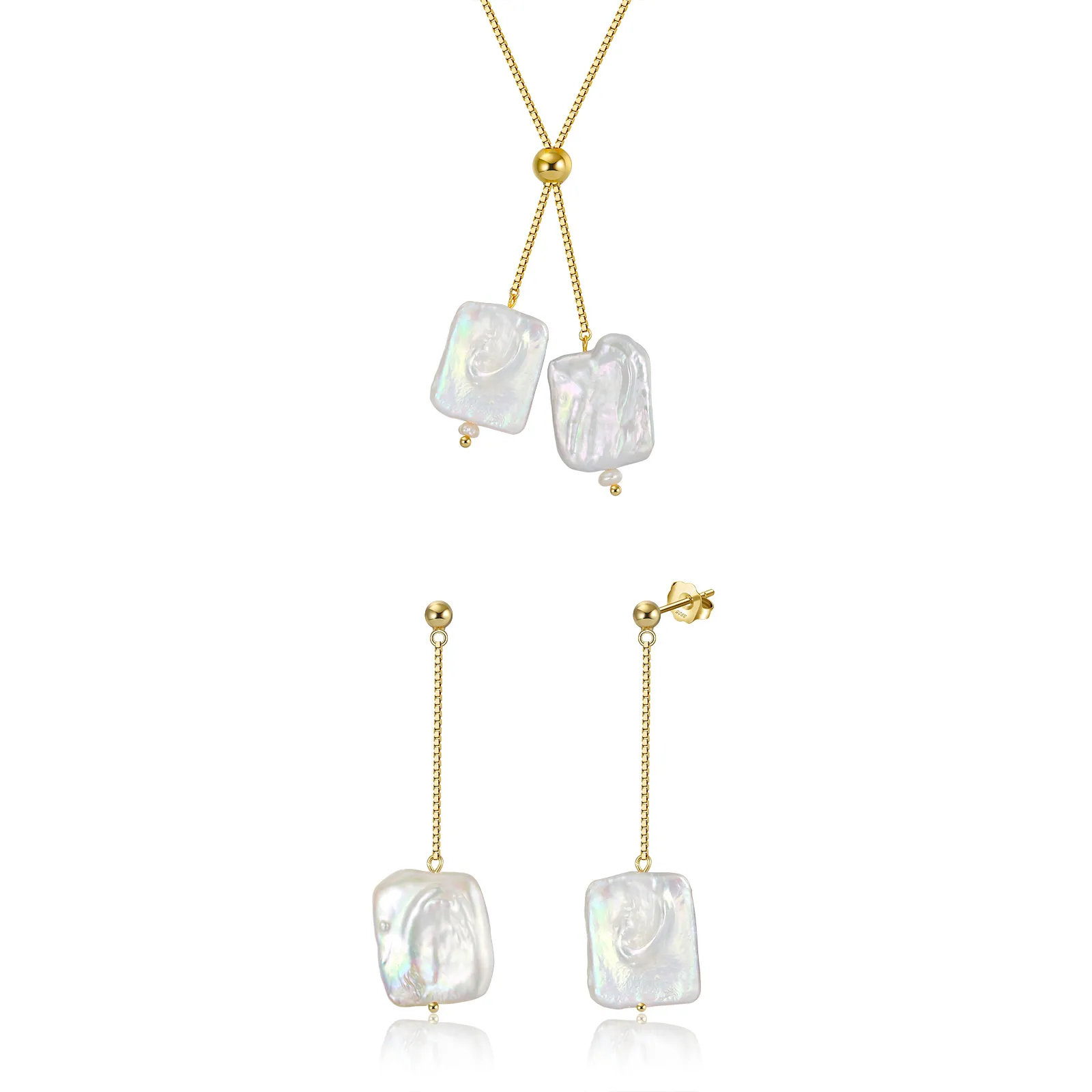 Set Colier și Cercei din Argint Pearl Baroque Waterfalls [1]
