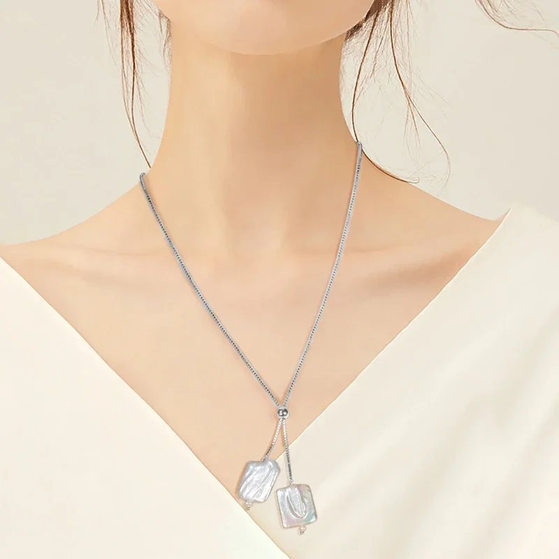 Set Colier și Cercei din Argint Pearl Baroque Waterfalls Silver [2]