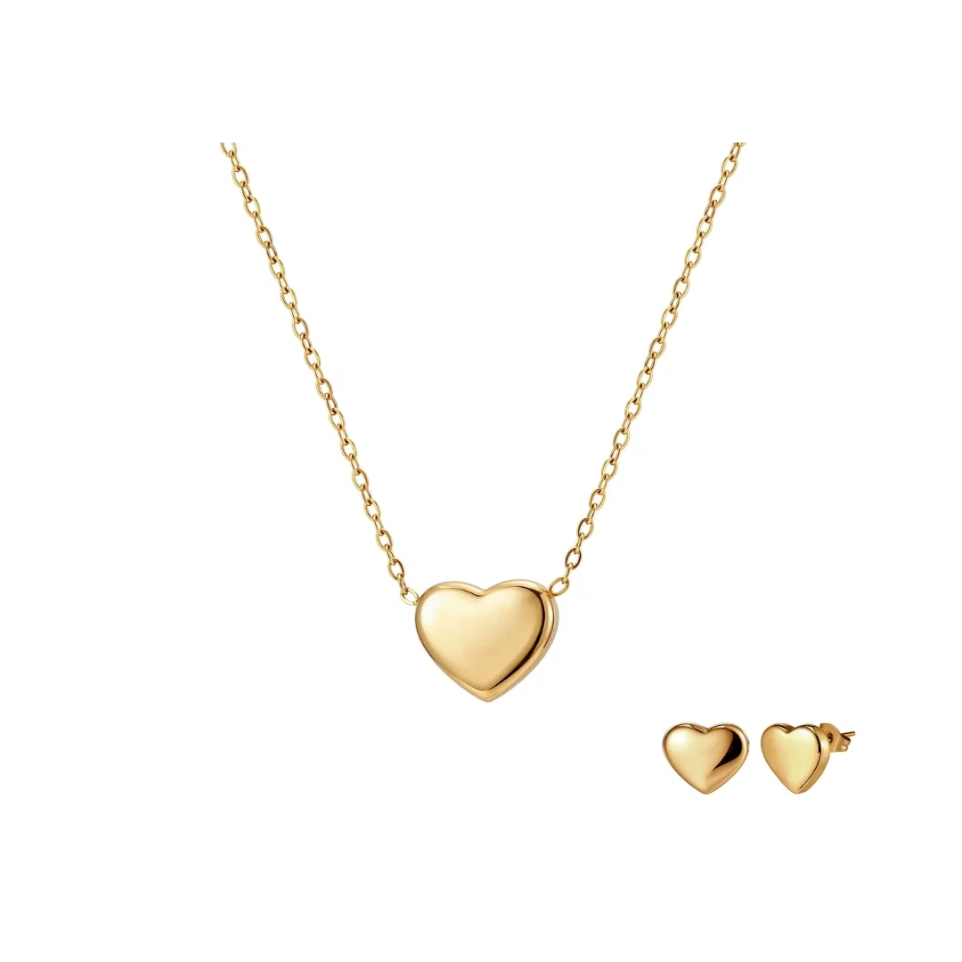 Set Colier și Cercei Statement Heartbeat Auriu [1]