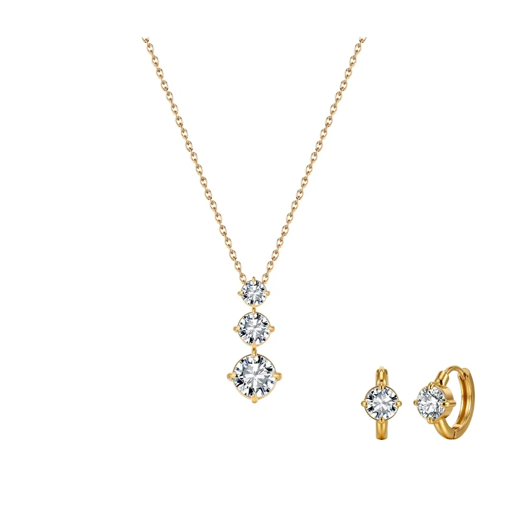 Set Colier și Cercei Statement Trio Glow Auriu [1]