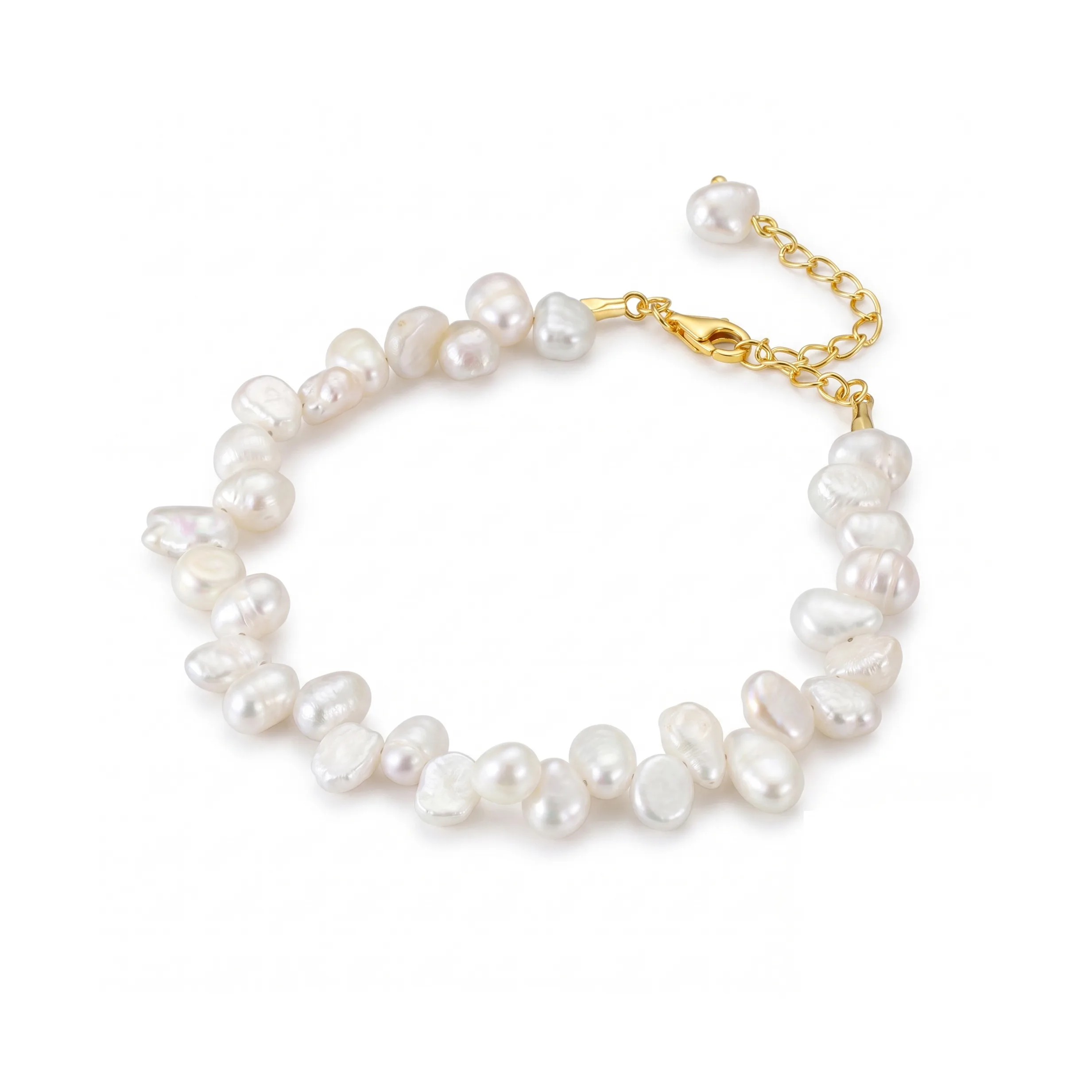 Colecții - Brățară baroque din argint cu perle naturale de cultură gold Raw Collection