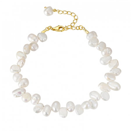 Colecții - Brățară baroque din argint cu perle naturale de cultură gold Raw Collection