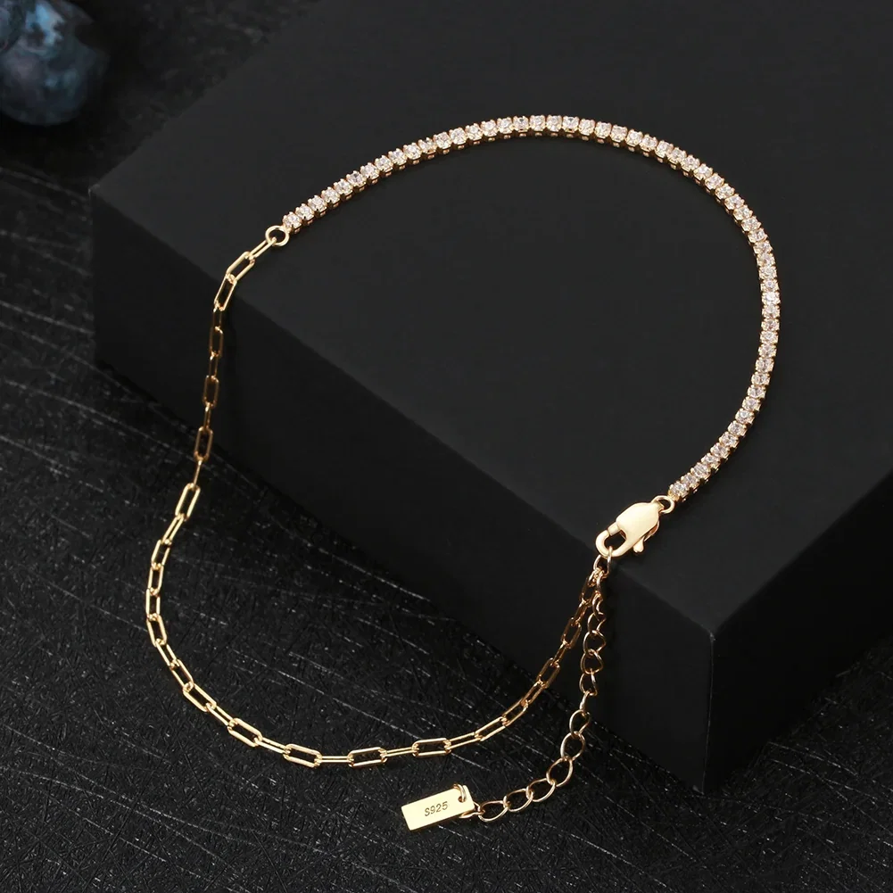 Brățări De Picior - Brățară de picior din Argint Adjustable Gold Tennis