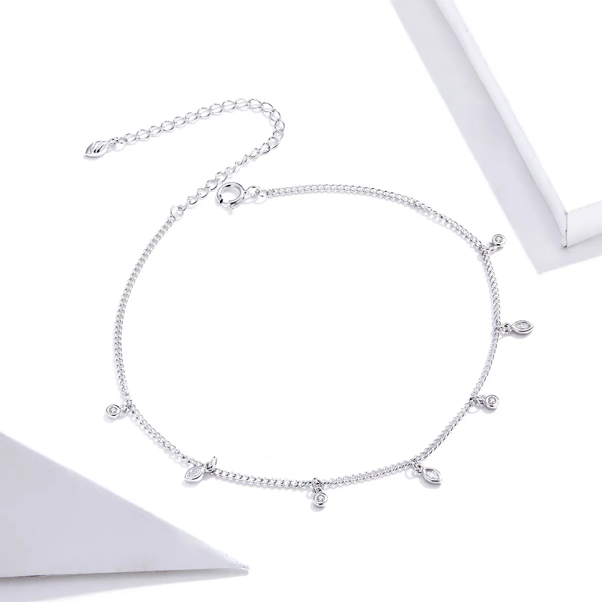 Brățări de picior - Brățară de picior din argint Crystal String