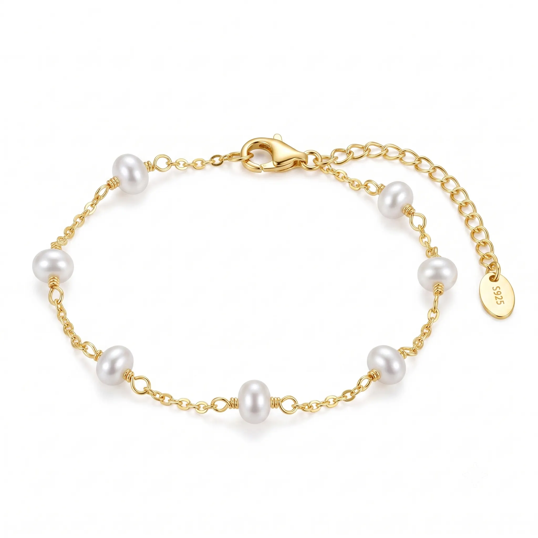 Produse noi - Brățară de picior din Argint cu perle naturale de cultură Pearl Gold