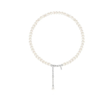 Bijuterii Perle Naturale - Brățară de picior din Argint cu perle naturale de cultură Small Pearl String Argintiu