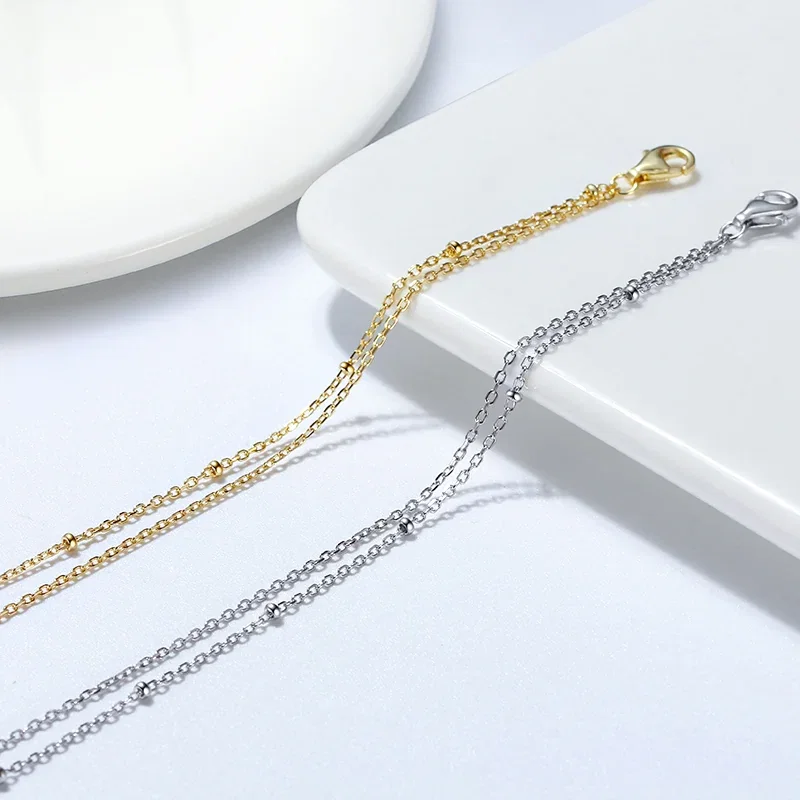 Brățări de picior - Brățară de picior din Argint Double Chain Gold