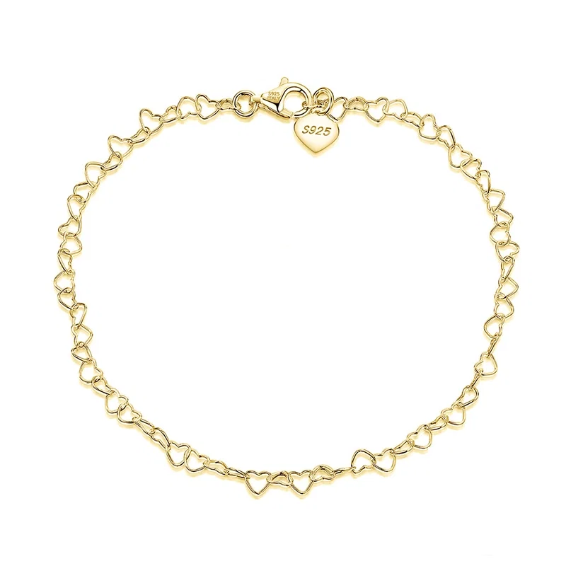 Produse Noi - Brățară de picior din Argint Gold Heart