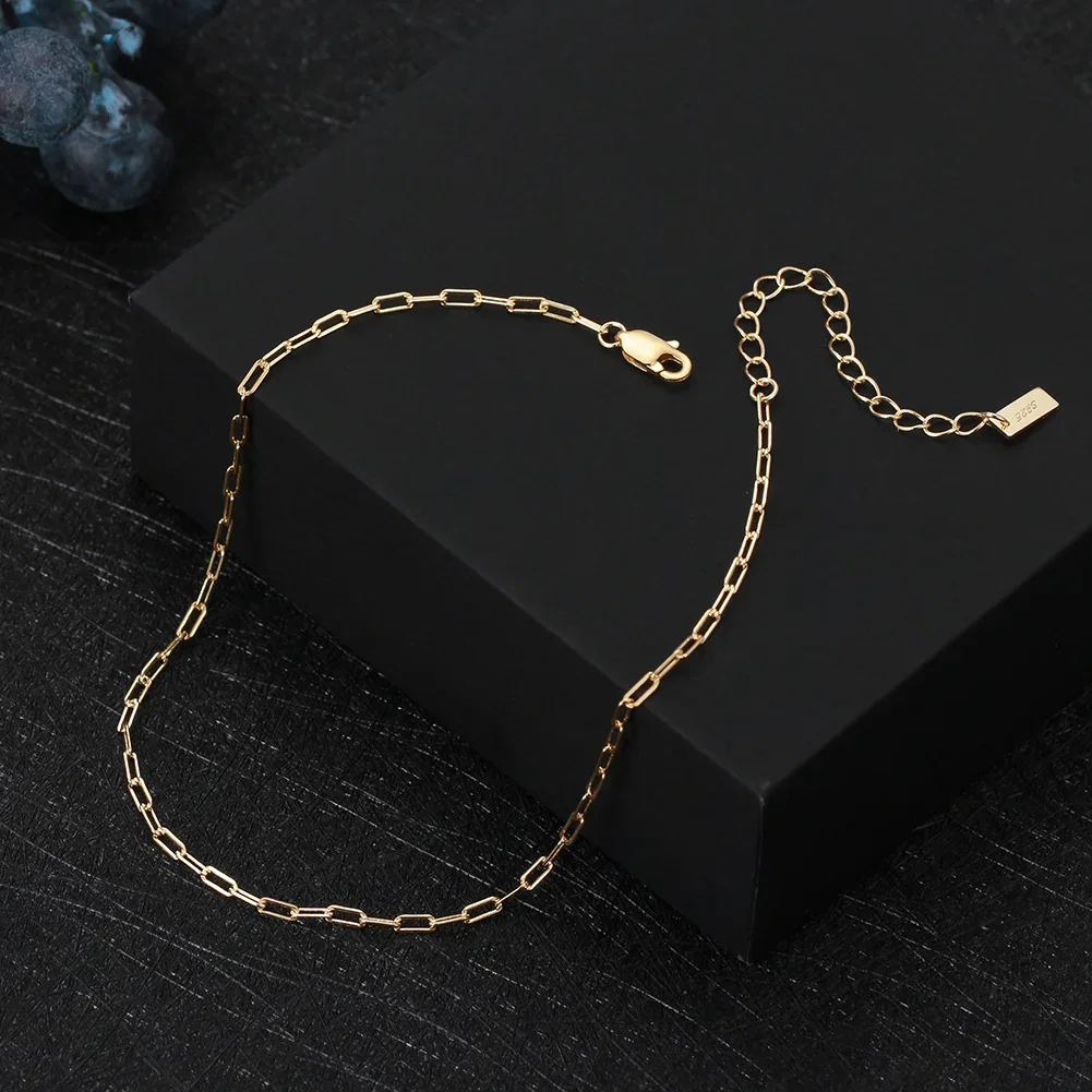 Brățări De Picior - Brățară de picior din Argint Gold Paperclip Chain
