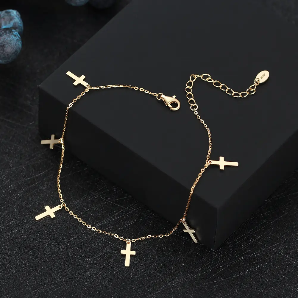 Brățări De Picior - Brățară de picior din Argint Golden Cross