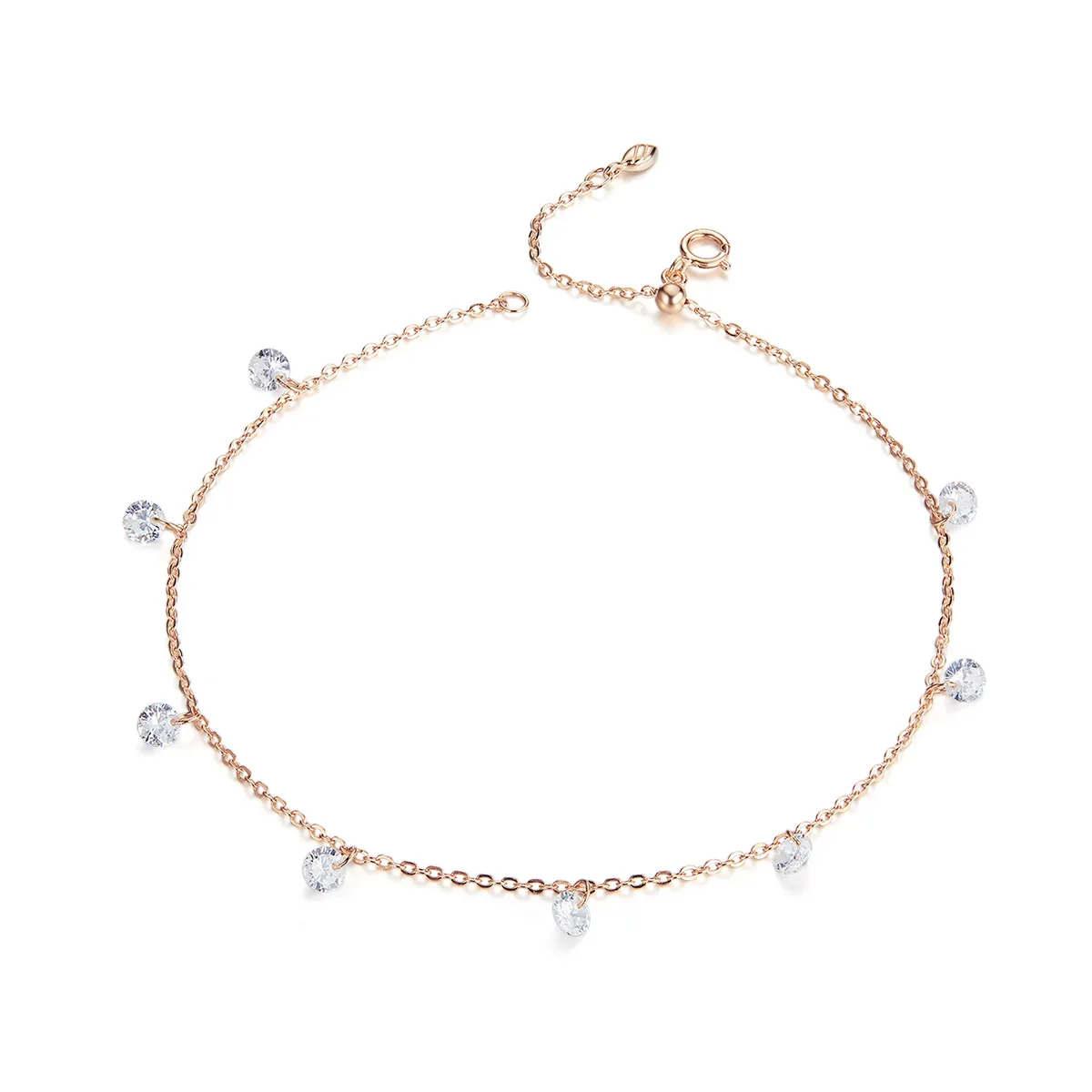 Brățări De Picior - Brățară de picior din argint Rose Stone String