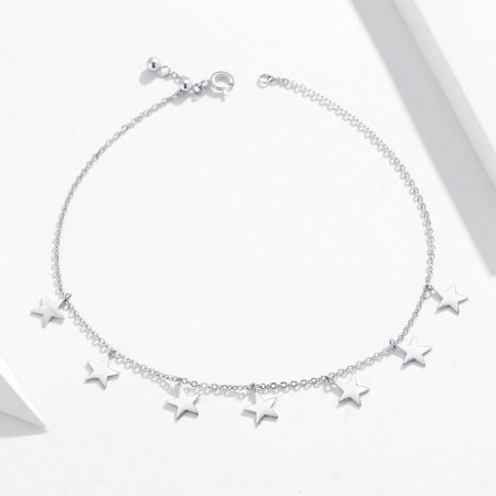 Sale - Brățară de picior din argint Star String