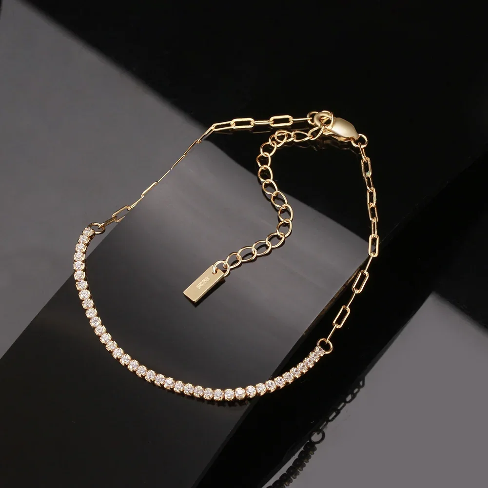 Brățări Din Argint - Brățară din Argint Adjustable Gold Tennis