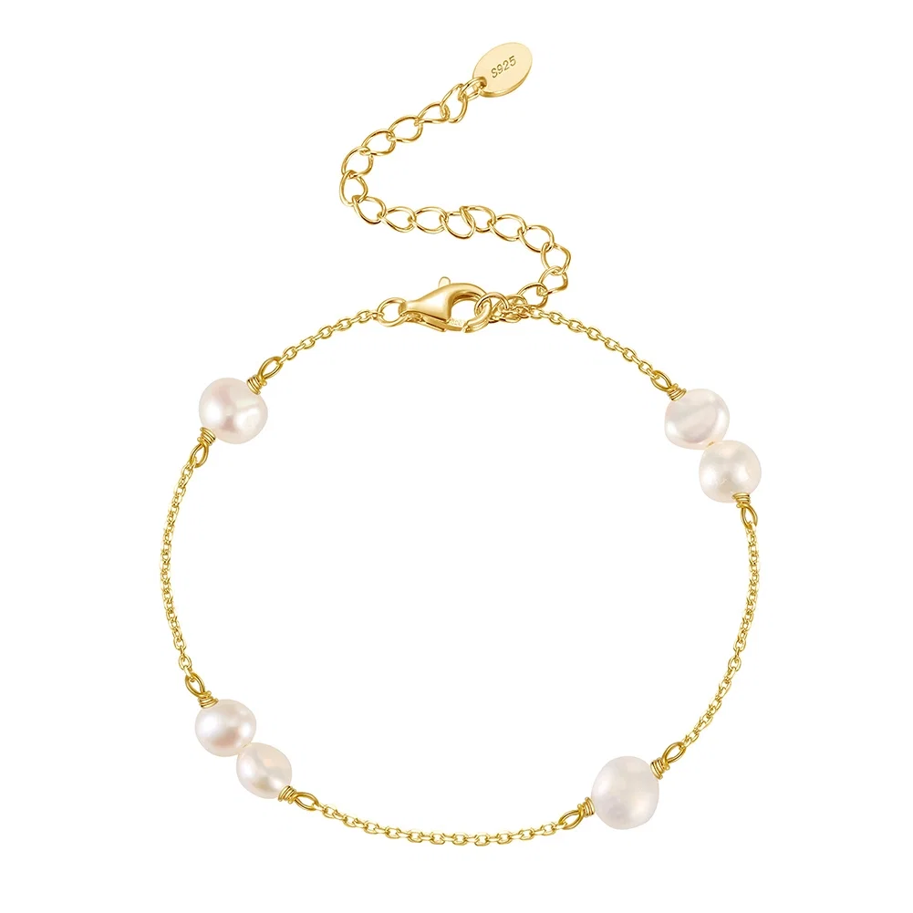 Brățări Din Argint - Brățară din Argint cu Perle Naturale de Cultură Delicate Harmony Pearl