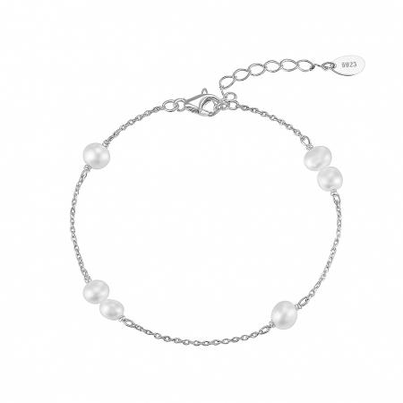 Brățări Din Argint - Brățară din Argint cu Perle Naturale de Cultură Delicate Harmony Pearl Silver