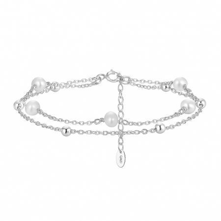 Brățări Din Argint - Brățară din Argint cu Perle Naturale de Cultură Layers Pearl Silver