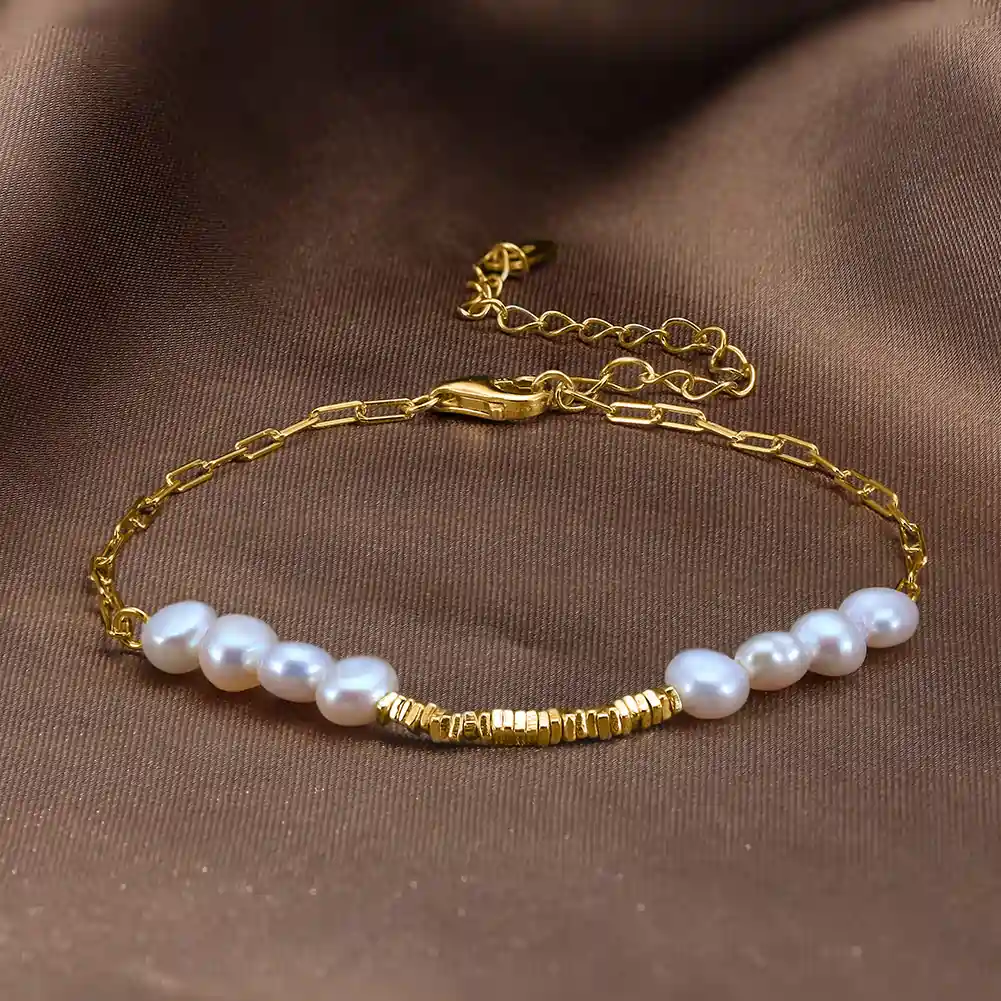 Brățări din argint - Brățară din Argint cu Perle Naturale de Cultură Pearl FLow