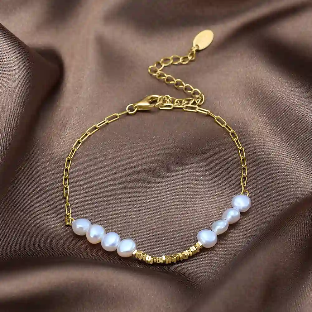 Brățări din argint - Brățară din Argint cu Perle Naturale de Cultură Pearl FLow