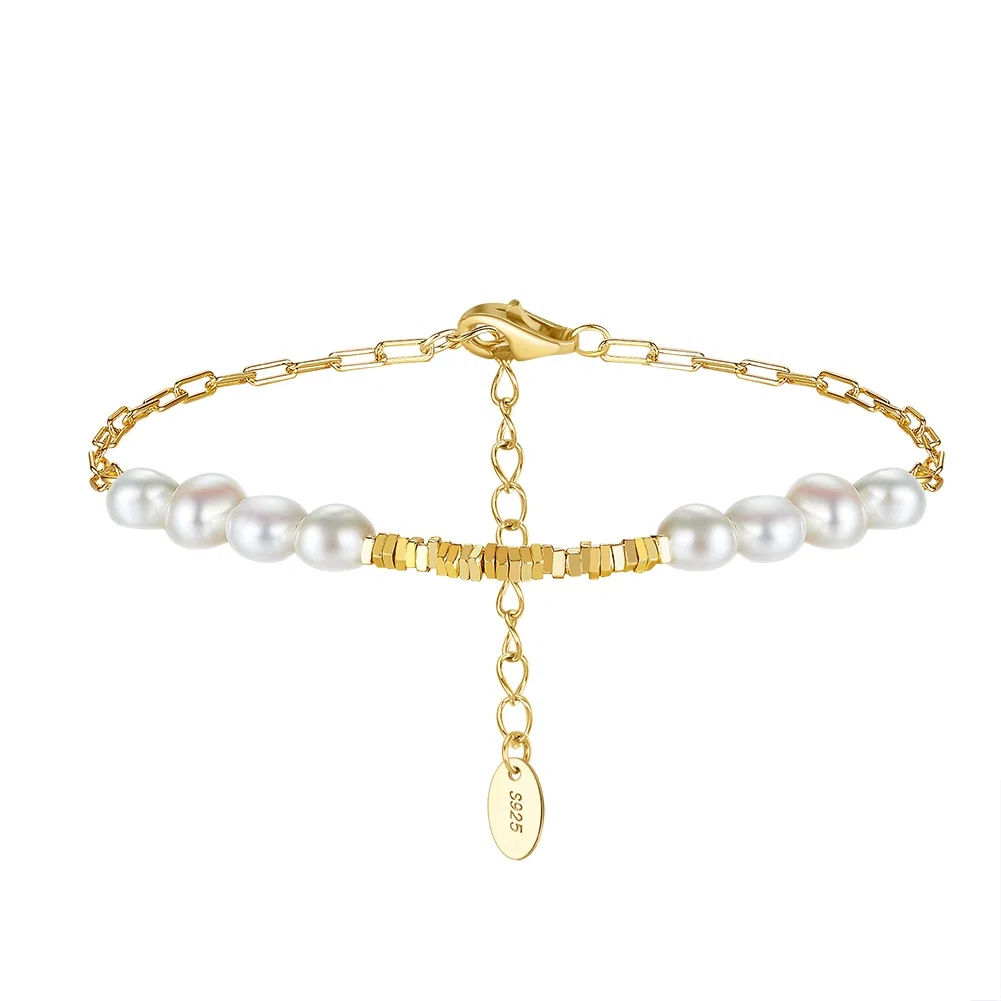 Brățări din argint - Brățară din Argint cu Perle Naturale de Cultură Pearl FLow