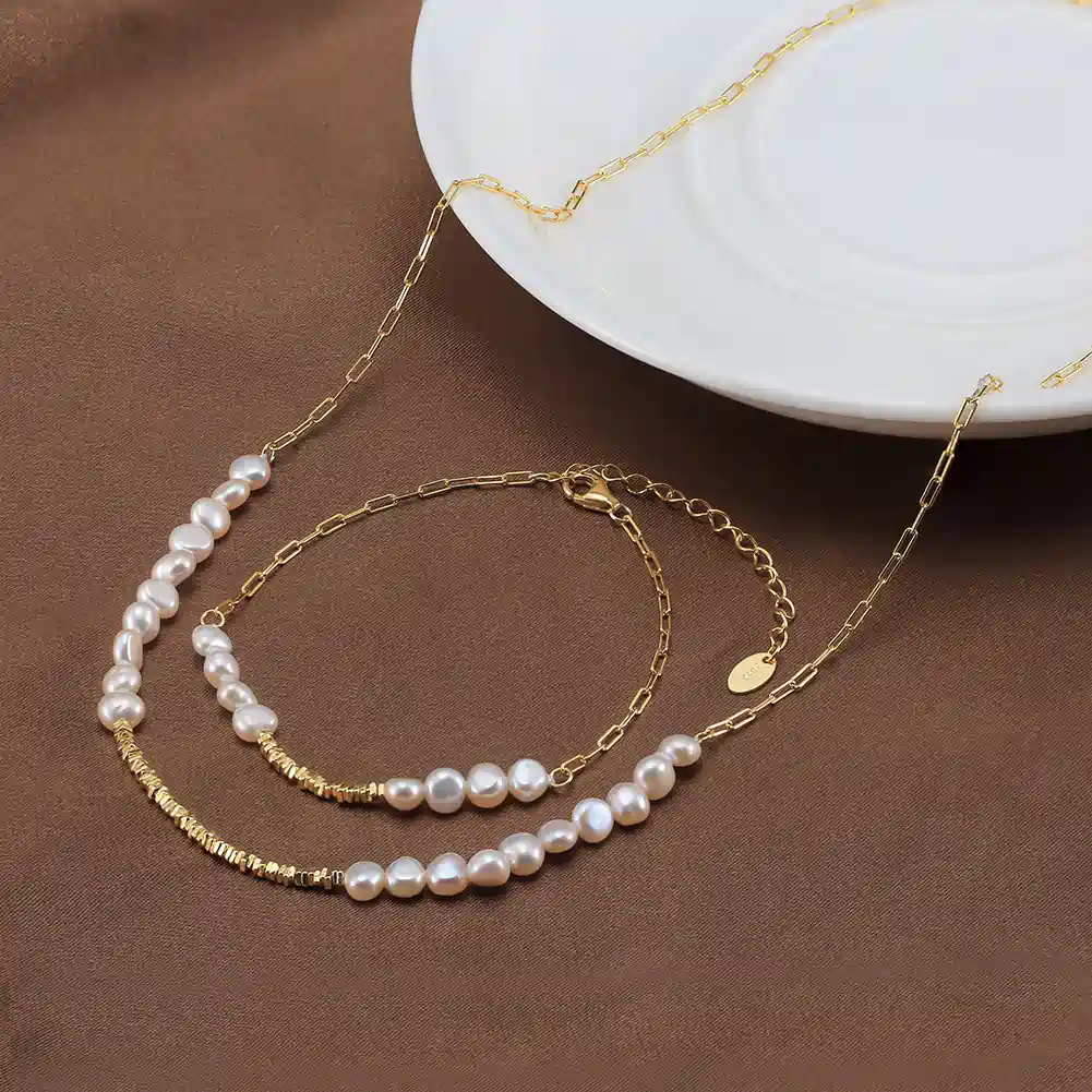 Brățări din argint - Brățară din Argint cu Perle Naturale de Cultură Pearl FLow
