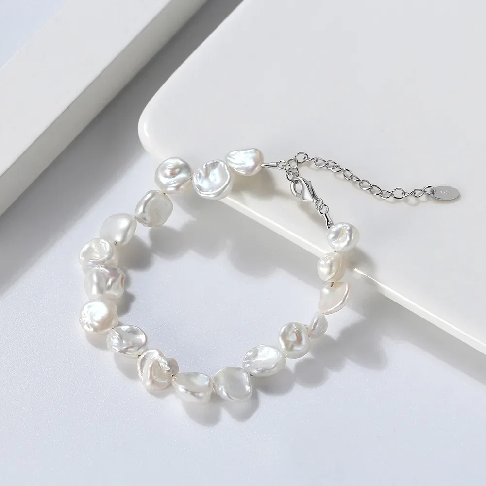 Brățări din argint - Brățară din Argint cu Perle Naturale de Cultură Pearl Silver Flow