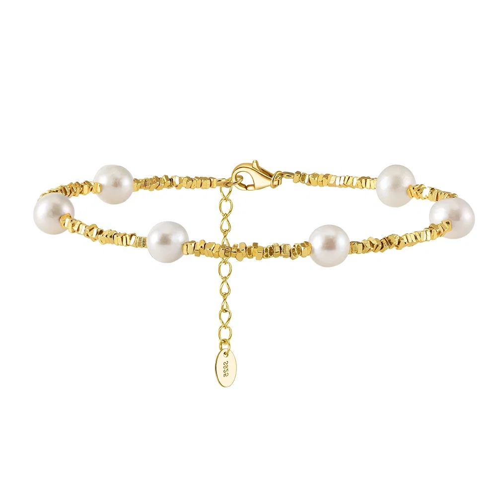 Brățări Din Argint - Brățară din Argint cu Perle Naturale de Cultură Shine Pearl Golden