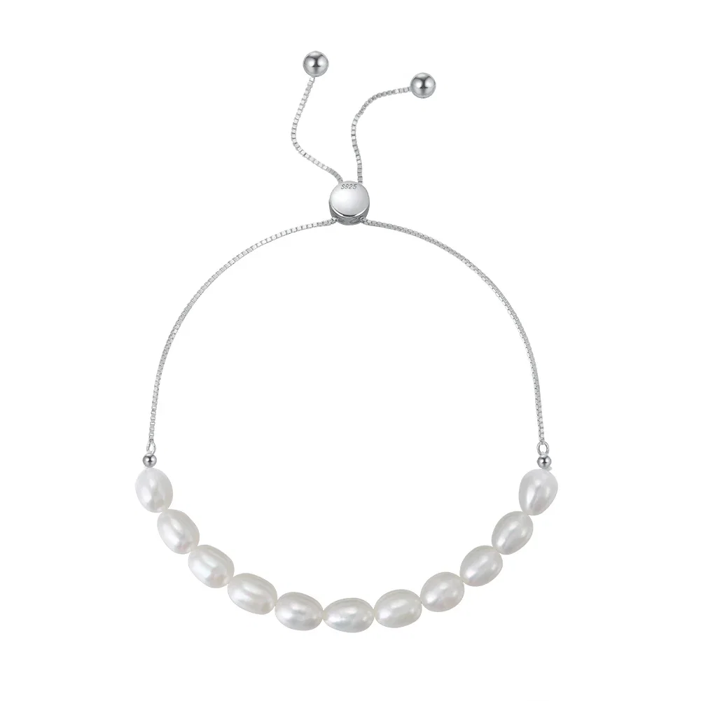 Brățări Din Argint - Brățară din Argint cu perle naturale de cultură Silver Pearl Symphony