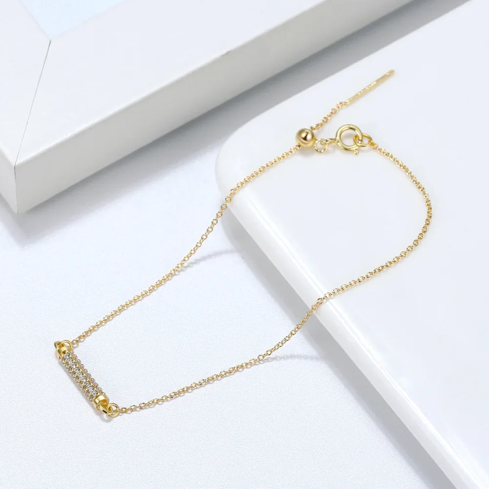 Brățări - Brățară din Argint Gold Cylinder Crystal