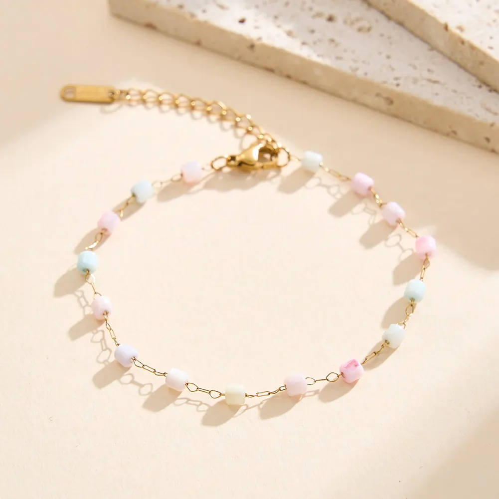 Brățări - Brățară Statement Pastel Auriu