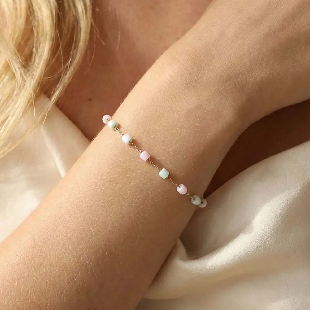 Brățări - Brățară Statement Pastel Auriu