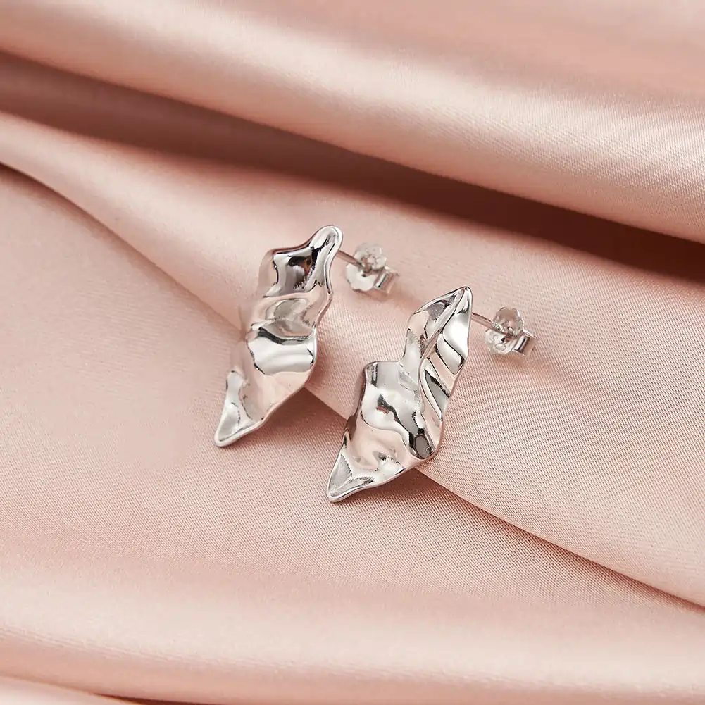 Colecții - Cercei din Argint Abstract Sculptural Stud Silver