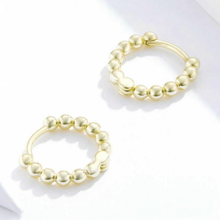 Cercei - Cercei din argint Bubble Hoop Gold