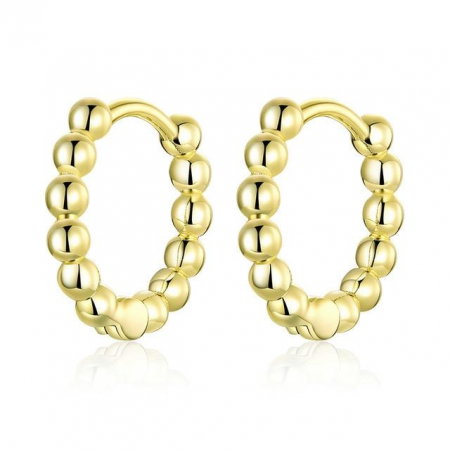 Cercei - Cercei din argint Bubble Hoop Gold