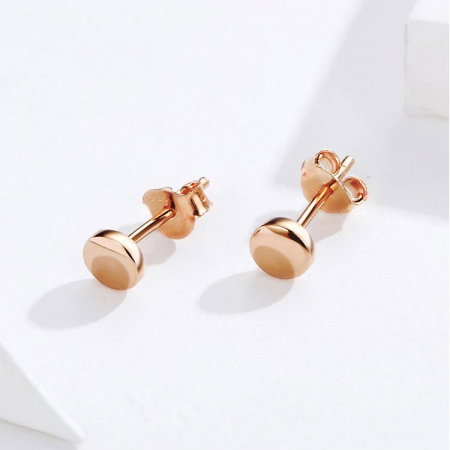 Cercei Din Argint - Cercei din argint Button Stud Rose
