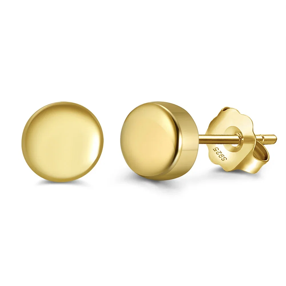 Cercei - Cercei din Argint Buttons Gold Stud