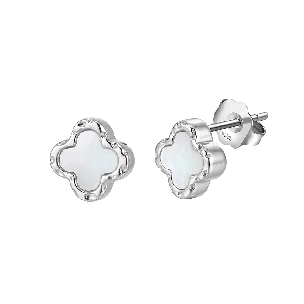 Cercei Din Argint - Cercei din argint Clover Shell Argintiu
