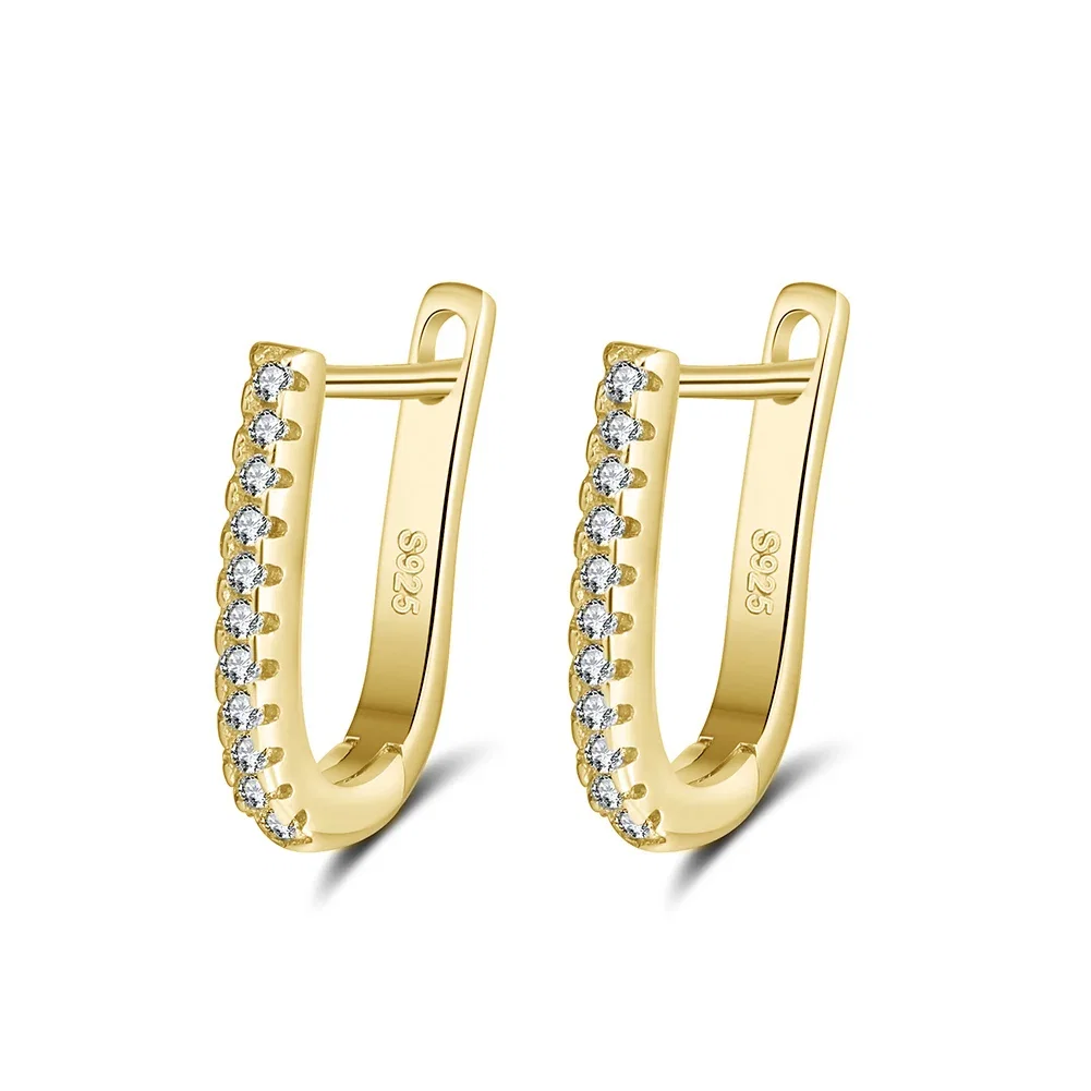 Cercei - Cercei din Argint Crescent Crystal Gold