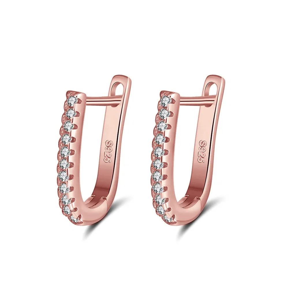 Cercei - Cercei din Argint Crescent Crystal Rose