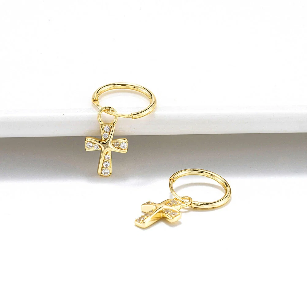 Cercei - Cercei din Argint Cross Golden