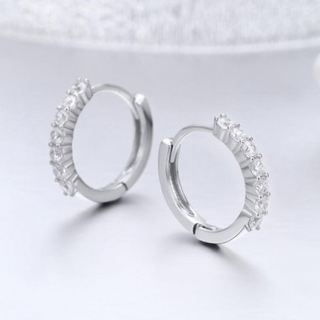 Colecții - Cercei din argint Crystal Hoop