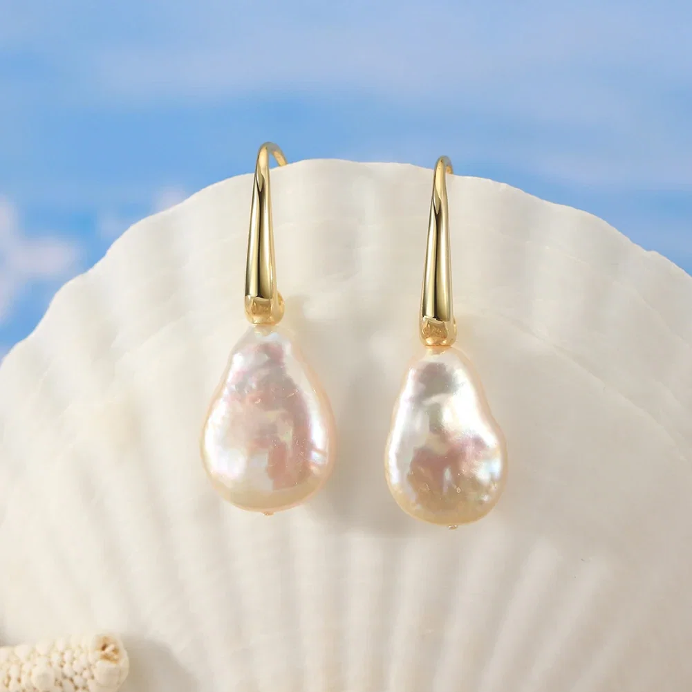 Colecții - Cercei din Argint cu Perle Naturale de Cultură Golden Drop Baroque