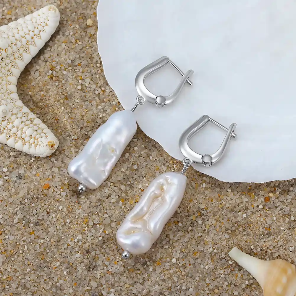 Cercei din argint - Cercei din Argint cu Perle Naturale de Cultură Natural Grace Silver