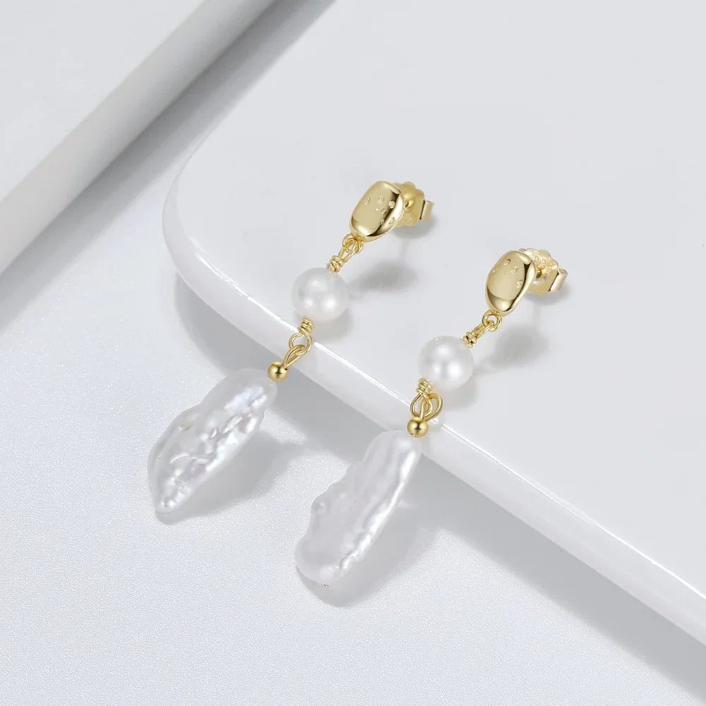 Cercei Perle - Cercei din Argint cu Perle Naturale de Cultură Sterling Gold