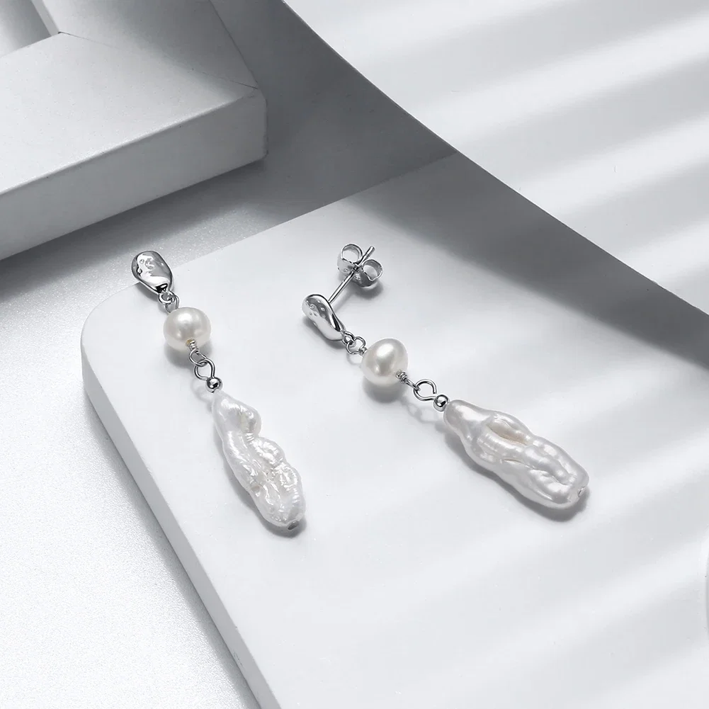 Cercei din argint - Cercei din Argint cu Perle Naturale de Cultură Sterling Silver