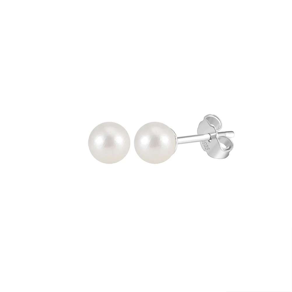 Cercei din argint - Cercei din Argint cu Perle Naturale de Cultură Sterling Silver